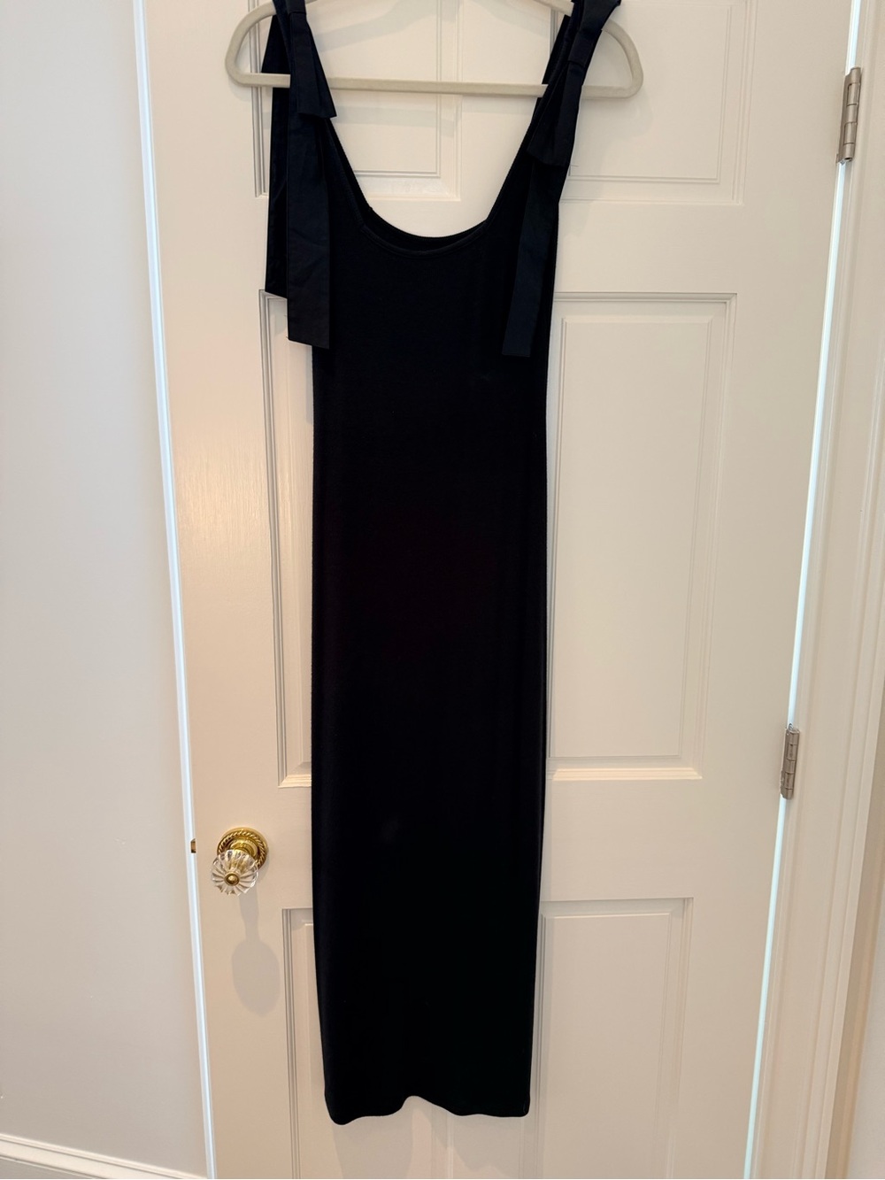 summersalt Black Maxi Dress with Tie Shoulders